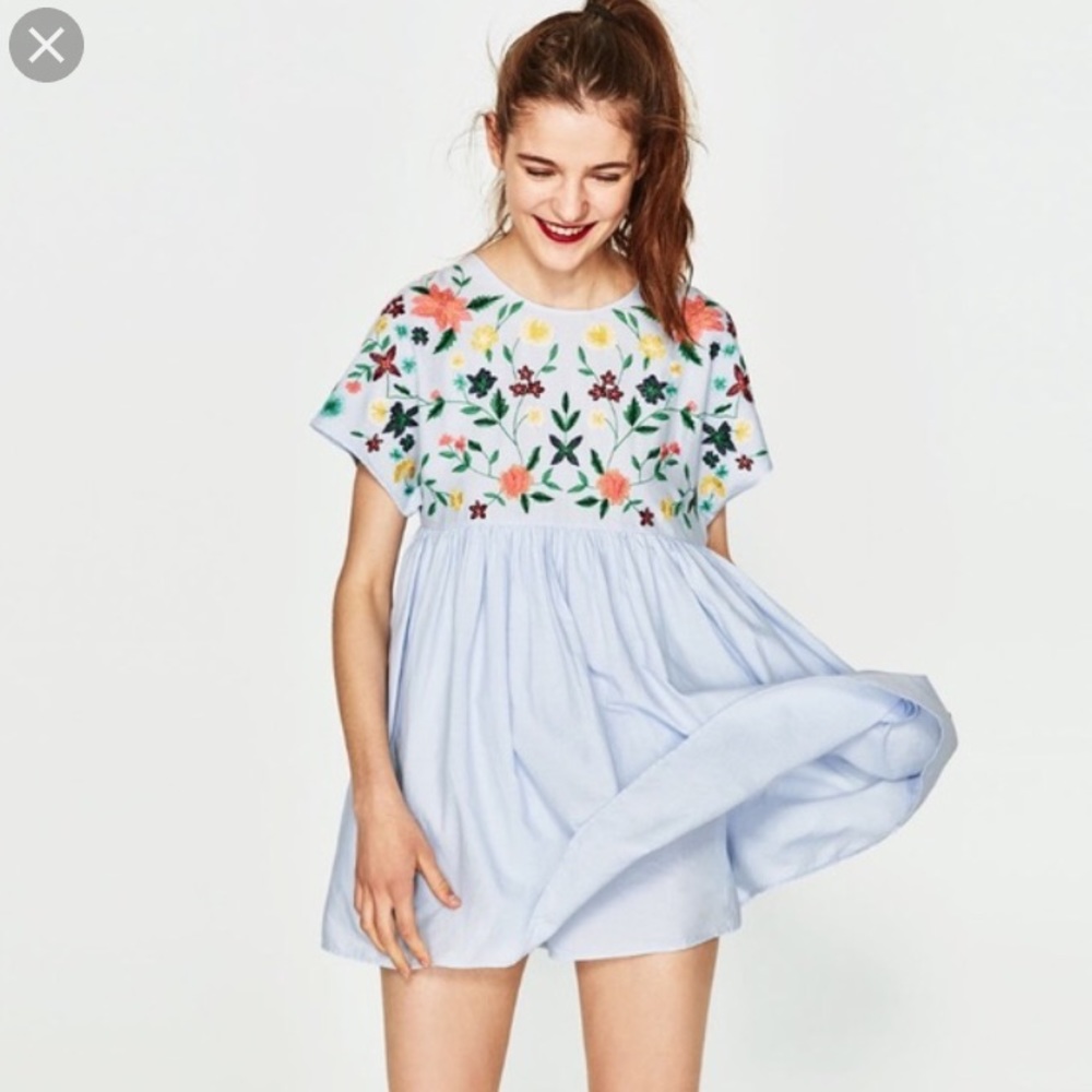 Zara embroidered dress